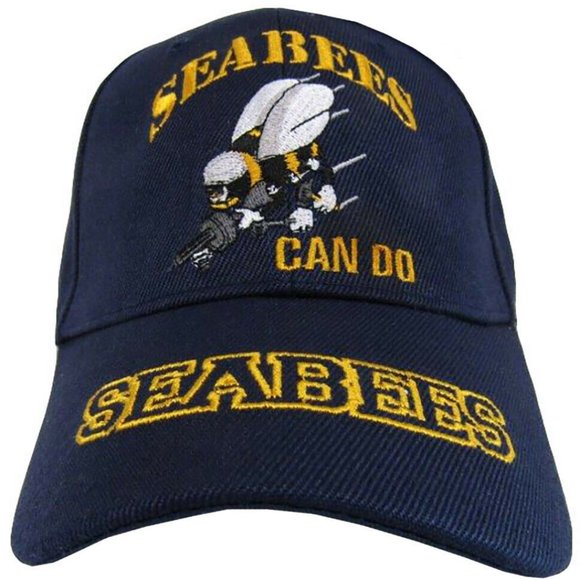 Seabees U.S. Navy USN "Can Do" Navy Blue Embroider - Picture 4 of 11